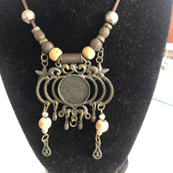 Vintage Bohemian Necklace with Coin Pendant - Picture 6 of 6